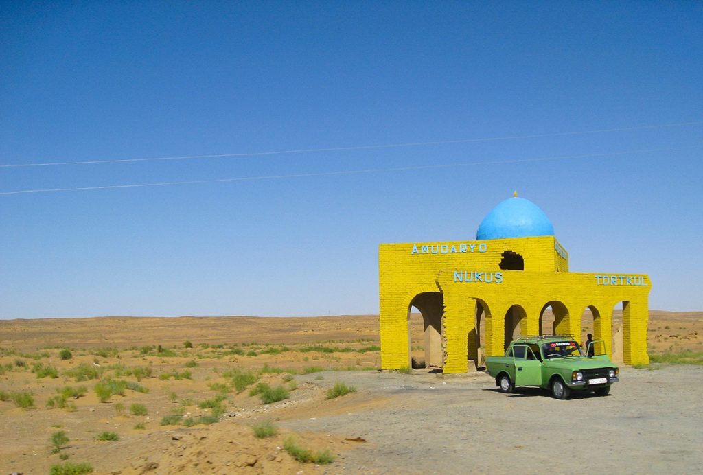 bus station near Nukus, Uzbekistan