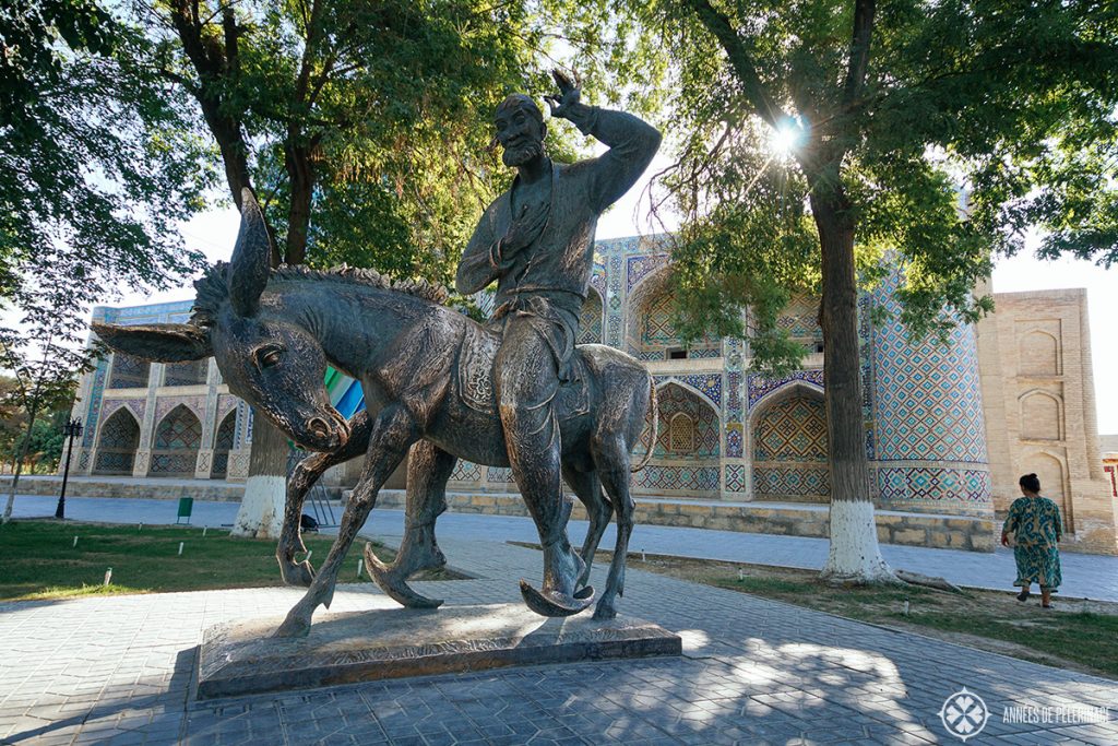A statue of nazreddin in Bukhara, Uzbekistan