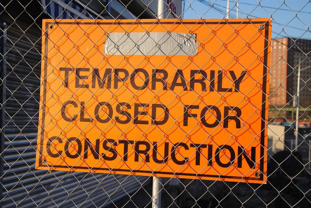 site temporarily closed for construction - one of the many travel mistakes