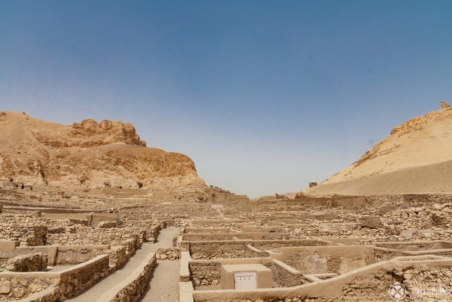 View of the archeological excavations in Deir el-Medina - the town once housed the workers who worked in the valley of the kings