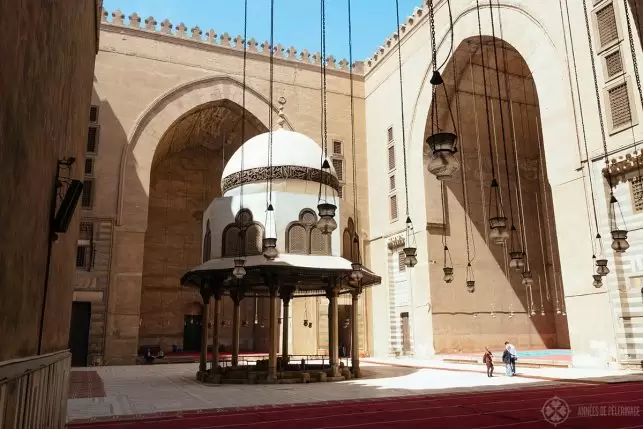 Inside the Mosque-Madrassa of Sultan Hassan ancient well - one of the best things to do in Cairo