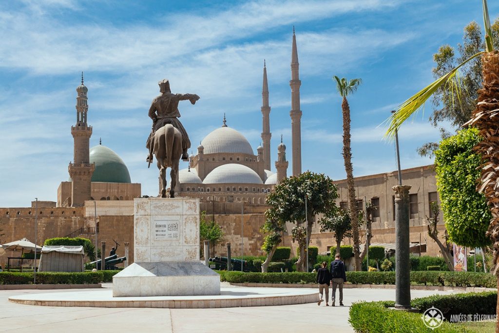 Walking through the gardens of the Cairo citadel - one of the top tourist attractions in Cairo