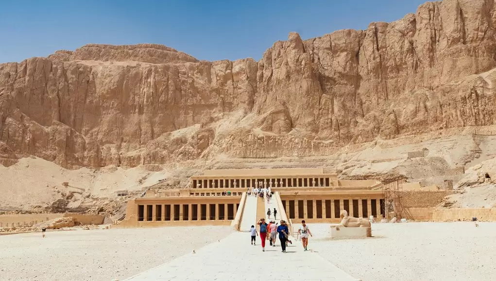 Front view of the hatshepsut temple near Luxor, Egypt