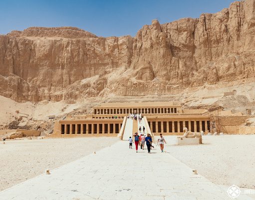 Front view of the hatshepsut temple near Luxor, Egypt