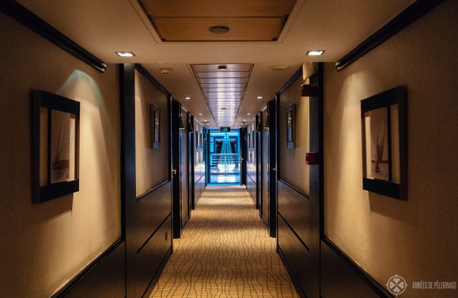 the aisles leading to the luxury cabins of the Oberoi Zahara luxury Nile cruise ship in Egypt