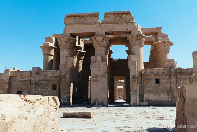front view of the Kom Ombo double temple in Egypt