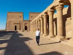 The ultimate Egypt travel guide - me on Philae temple in Aswan