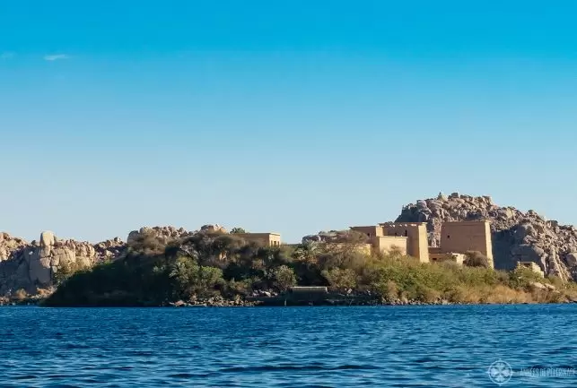 Philae temple on its island near Aswan, Egypt