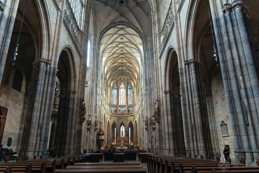 Inside the St. Vitus Cathedral in Prague Castle