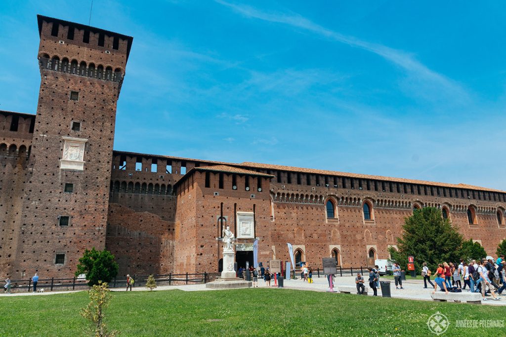 Crenellation of the Castelo Sforzesco in Milan, Italy