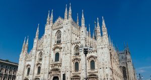 Front view of the Duomo Santa Maria Nascente - the biggest church in italy