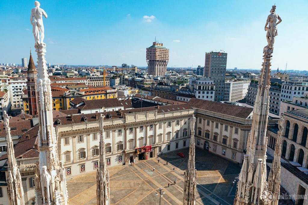 The Palazzo Reale di Milano as seen from the rooftop of the Duomo