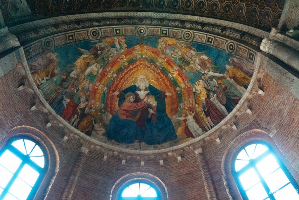 The famous fresco inside San Simplicano depicting the lord father himself and the holy ghost