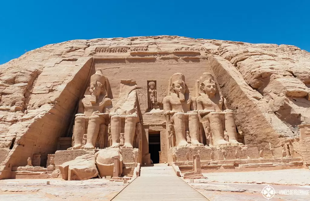 The great temple of Ramses II in Abu Simbel Egypt - front view