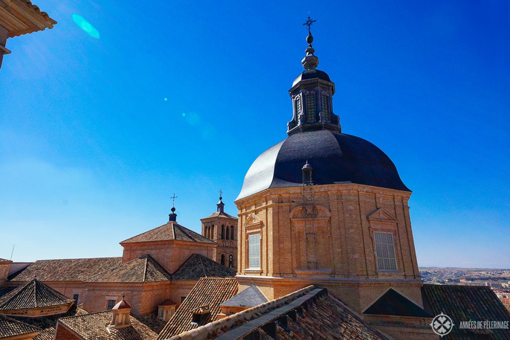 View of the brick rooftops in Toledo, Spain