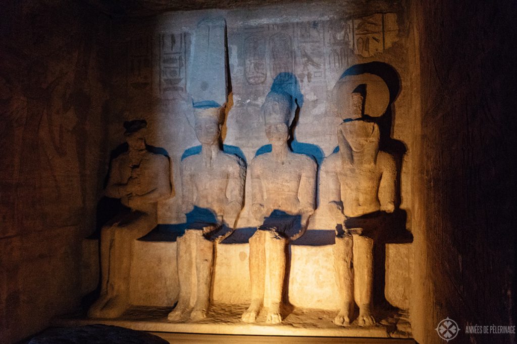 The Sanctuary of the great temple of Ramses II in Abu Simbel Egypt