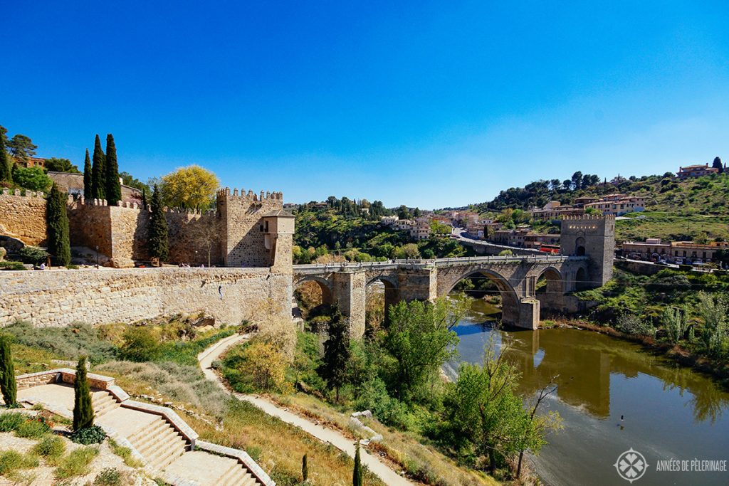 The view of the view of Puente de San Martín Toledo, Spain