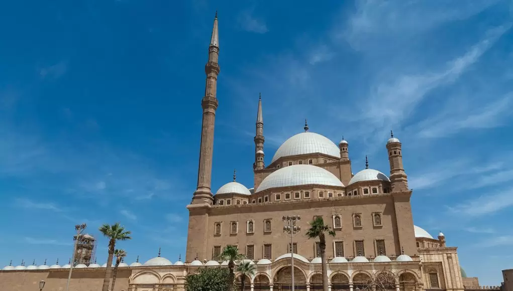 Front view of Mosque of Muhammad Ali cairo citadel egypt