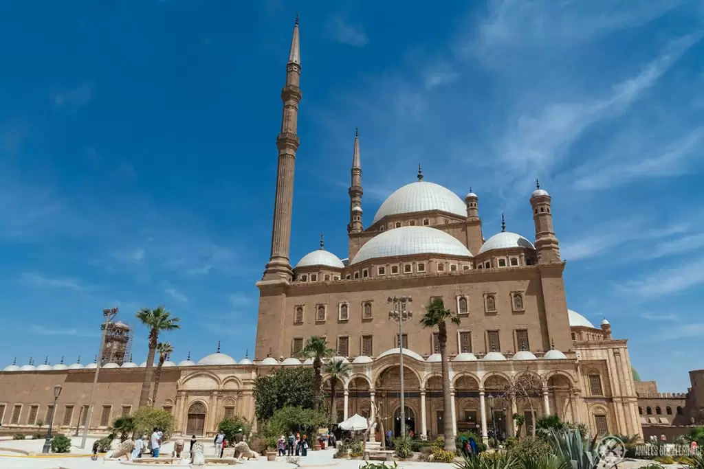 Front view of Mosque of Muhammad Ali cairo citadel egypt