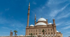 Front view of Mosque of Muhammad Ali cairo citadel egypt