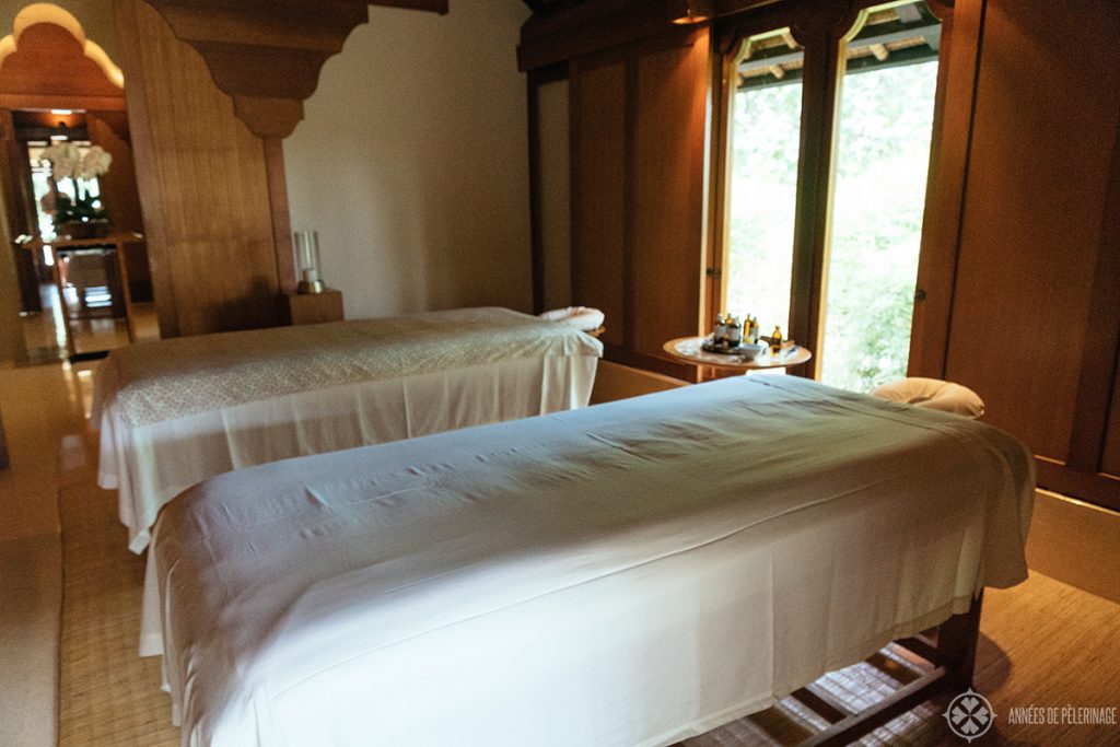 Inside the spa facilities at the amankila luxury hotel in Bali