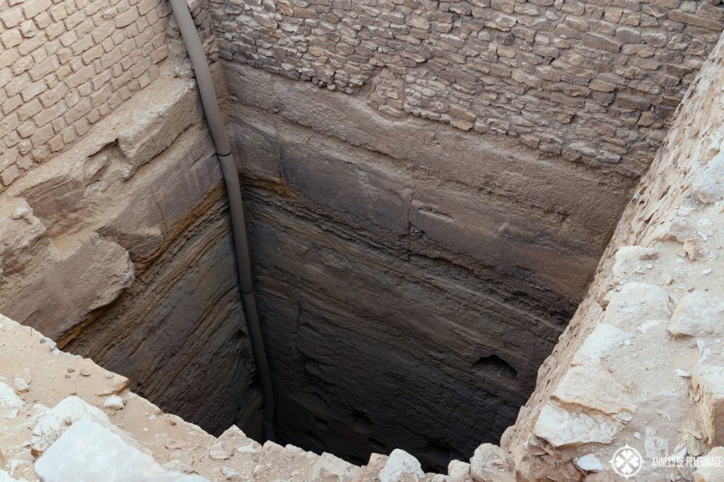 View into the second burial shaft inside the burial complex of Djoser in Saqqara Egypt