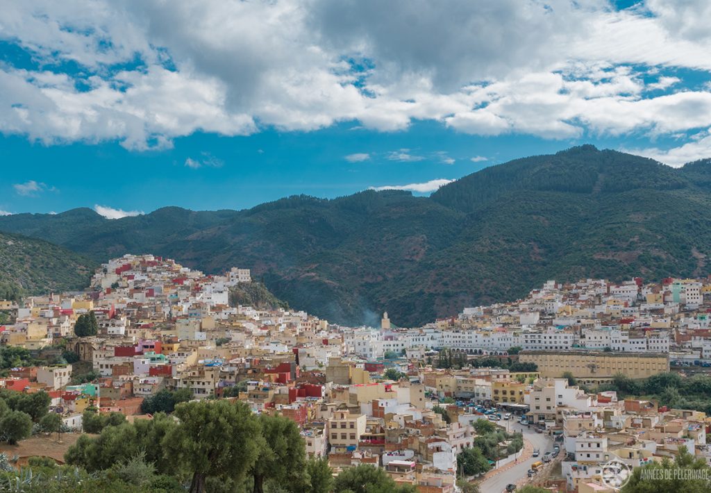 View of the Moulay Idriss Zerhoun - a unique pilgrimage site near Meknes, Morocco