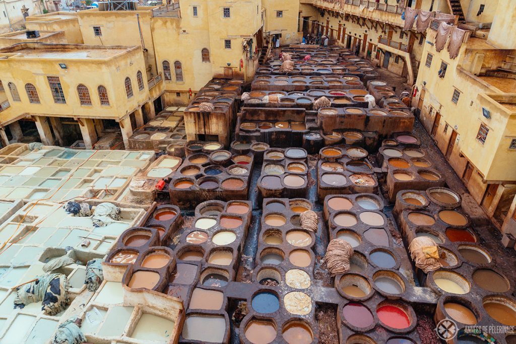 The famous tanneries of Fez on a rainy day in October - certainly one of the tourist highlights in Morocco