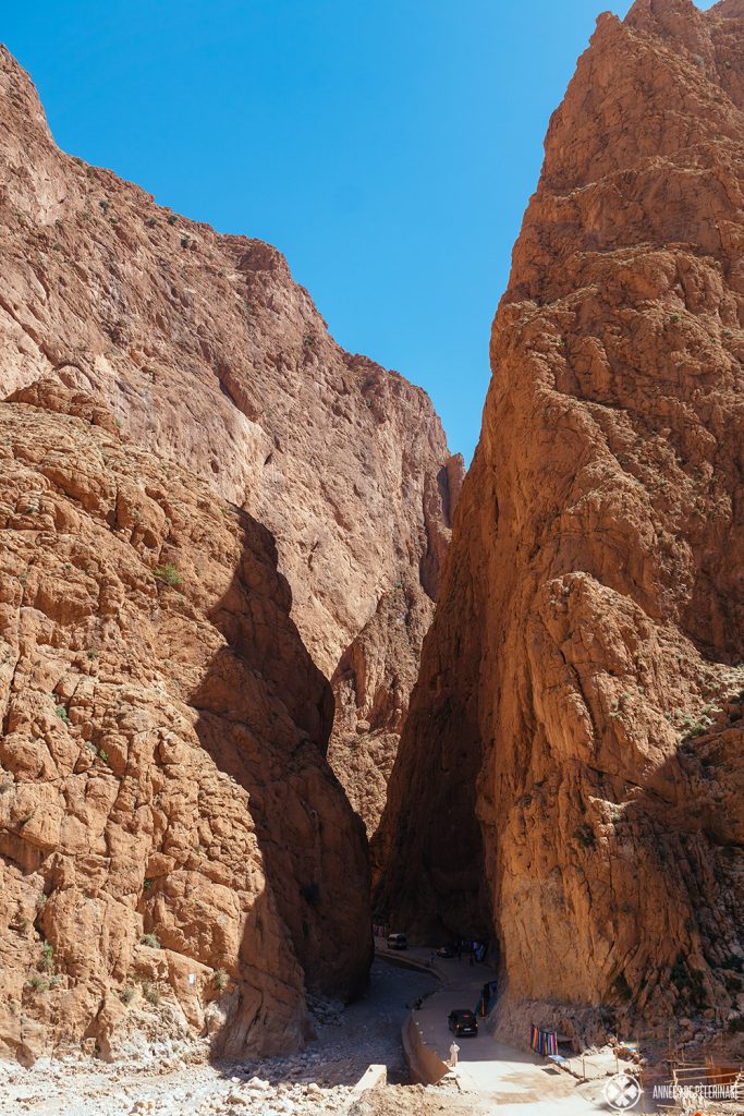 The entrance to the Todgha Gorge in the south - one of the many free things to do in Morocco