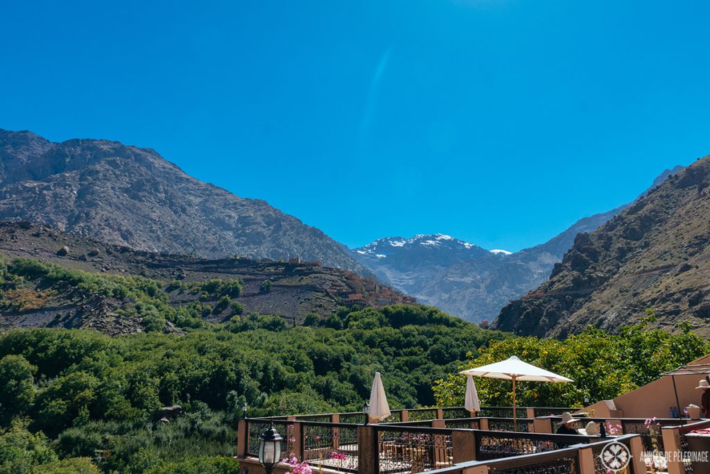 Toubkal National Park as seen from Kasbah du Toubkal in the south of Morocco