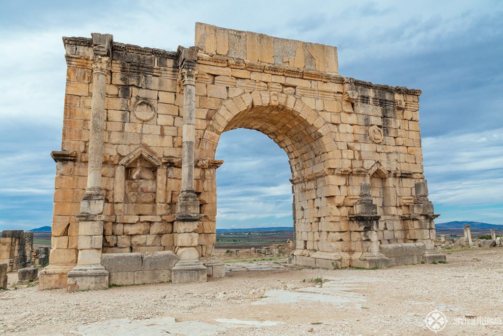 Arch of Caracalla in Volubilis - an UNESCO World Heritage site in the north of Morocco