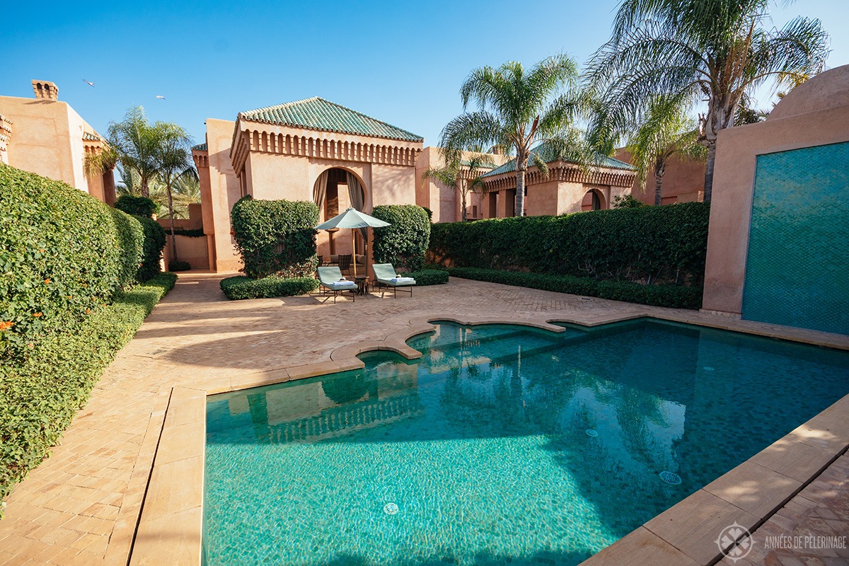 pool villa at the Amanjena luxury hotel in Marrakech, Morocco