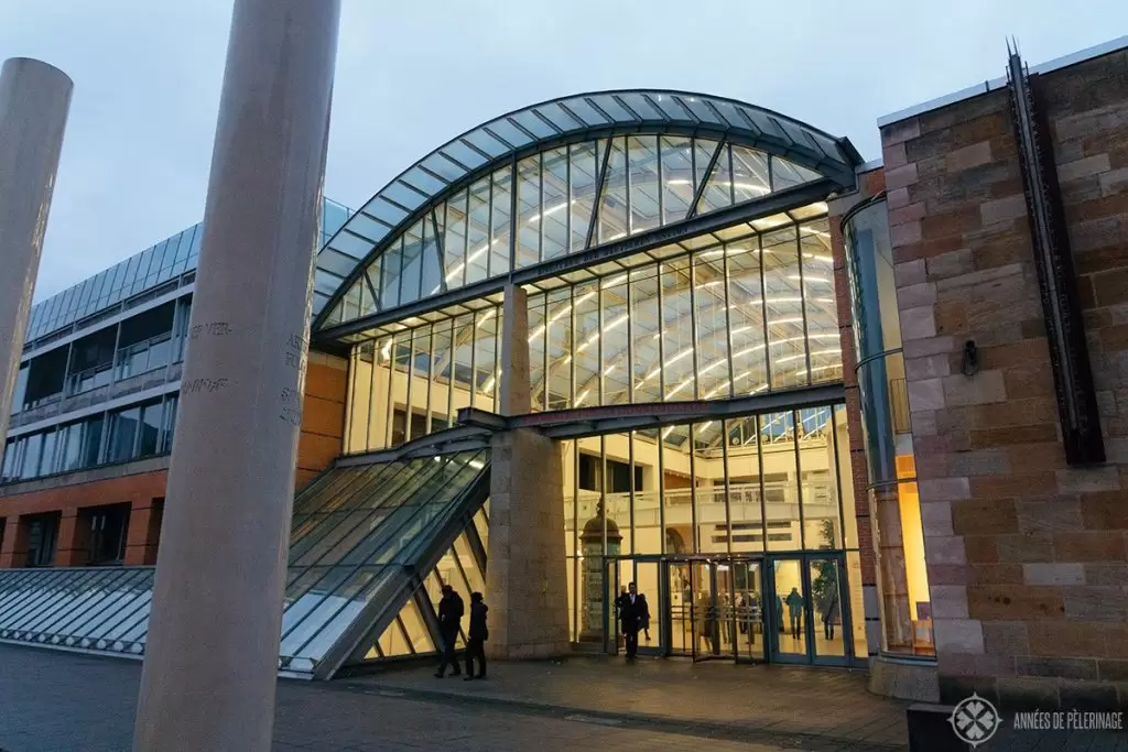 Modern entrance of the Germanic National Museum in Nuremberg Germany