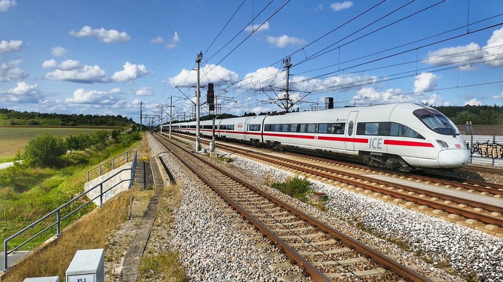 The highspeed train "ICE" from Munich to Nuremberg