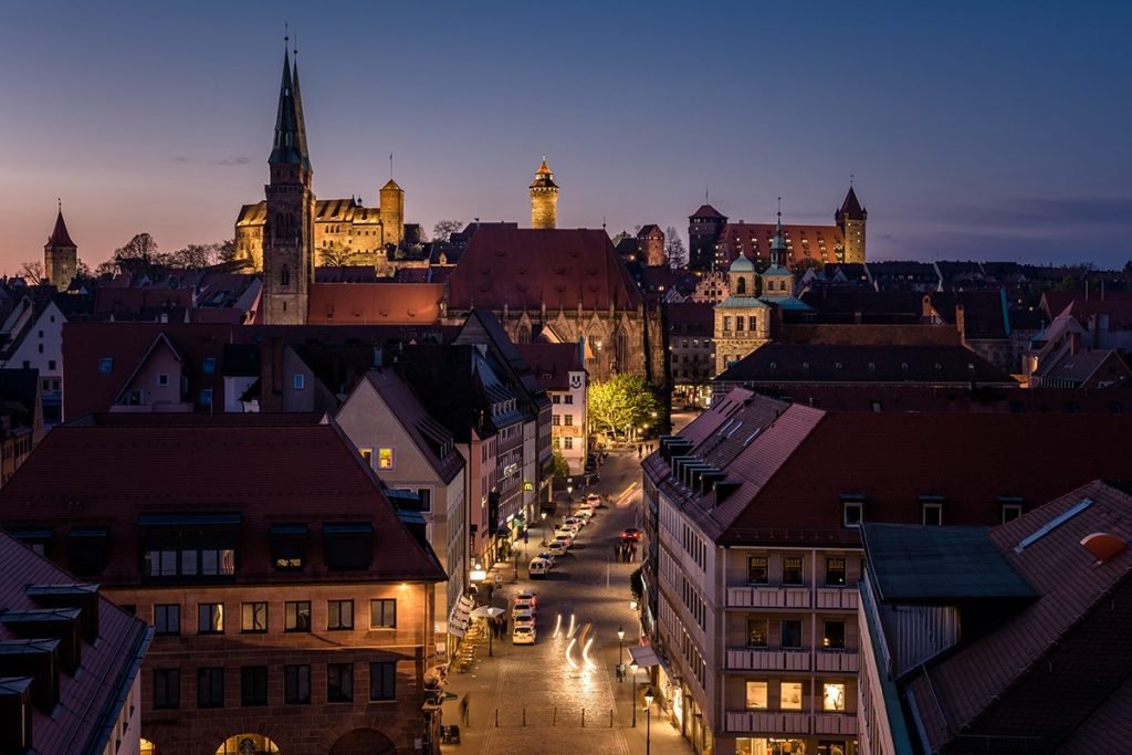View of Nuremberg Castle at night
