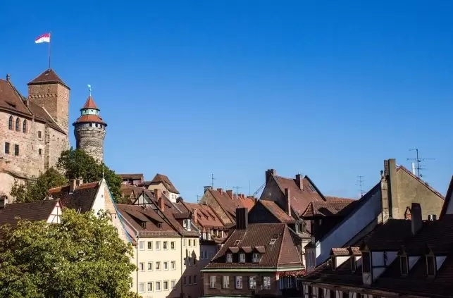 Nuremberg castle with the old town below