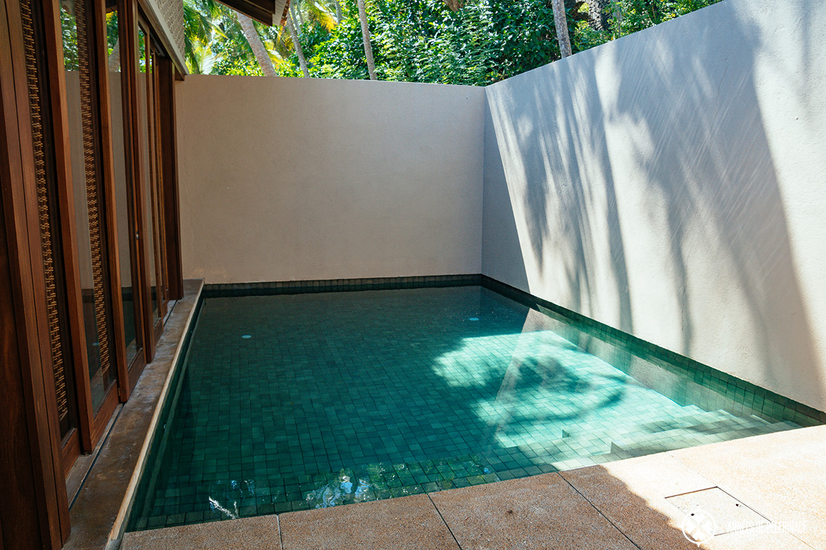 The private pool in your villas at the Amanwella luxury resort in Sri Lanka