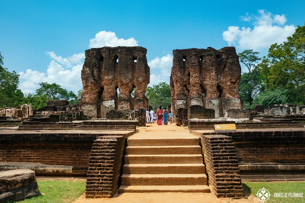 The ruins of an ancient palace in Polonnaruwa, Sri Lanka