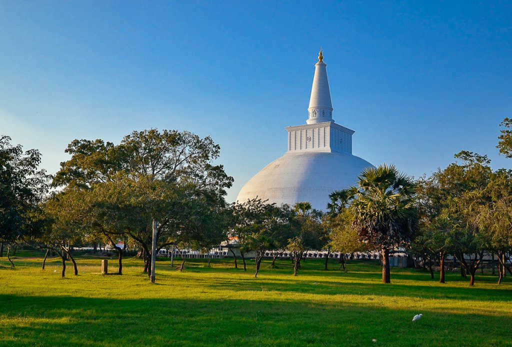 The grand Ruwanwelisaya stupa in Anuradhapura, Sri Lanka