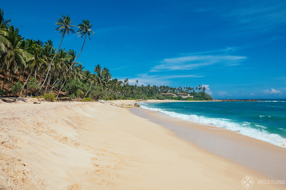 beach with high waves at Amanwella in Tangalle Sri Lanka