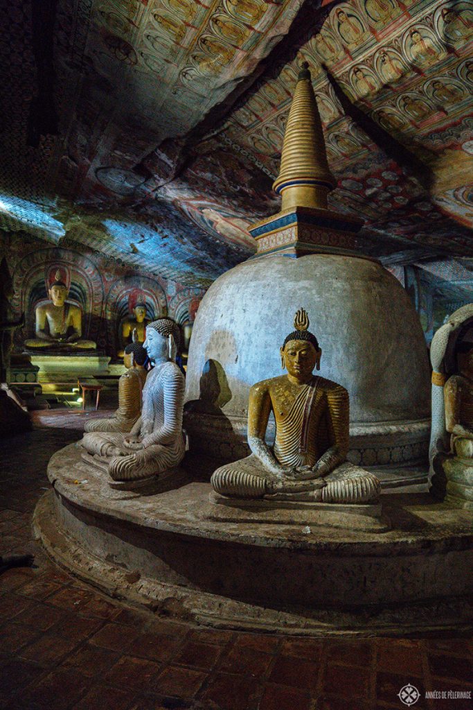 Inside the Dambulla Cave Temple a unique UNESCO World Heritage site in Sri Lanka