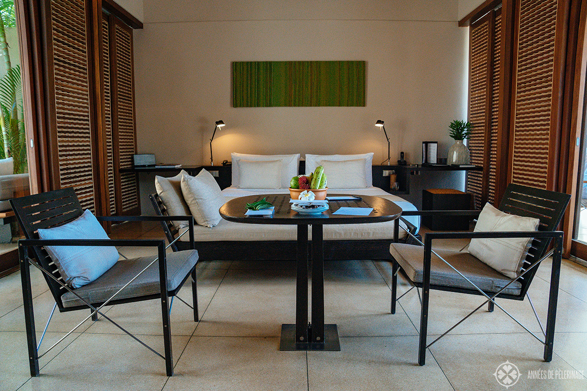 Inside the rooms / villas at the Amanwella luxury resort in Tangalle, Sri Lanka