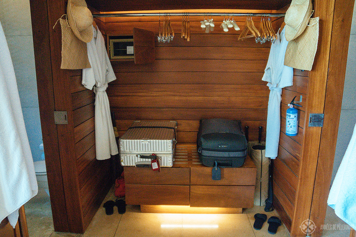 The wardrobe in your private villa at Amanwella luxury hotel Sri Lanka