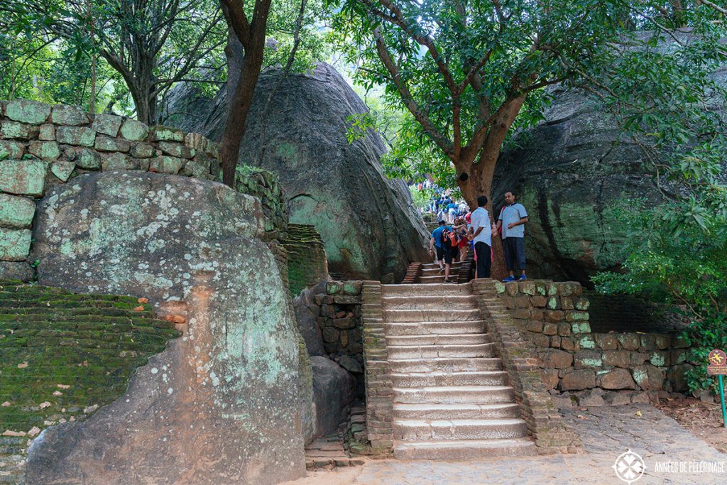 The path leading through the boulder gardens of Sigiriya, Sri Lanka