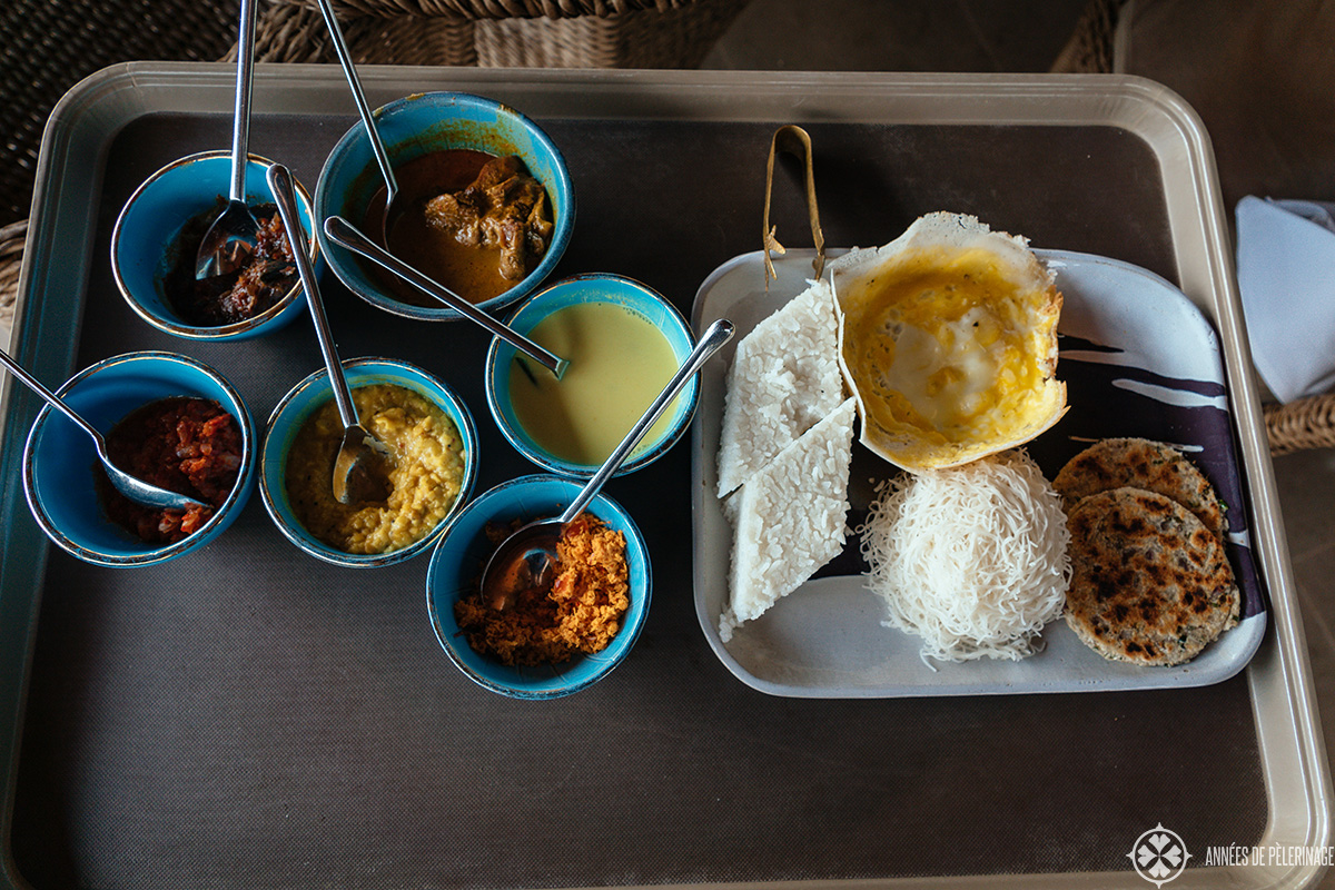 Traditional Sri Lankan curries with some traditional sides