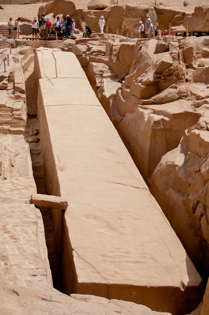 The Unfinished Obelisk lying in its quarry in Aswan, Egypt