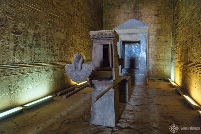 The barge of Horus inside the inner sanctum of Edfu temple