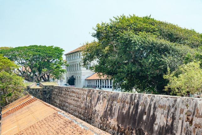 Amangalla as seen from the other side of the ramparts - the unique luxury hotel is part of the UNESCO World Heritage site Galle Dutch Fort