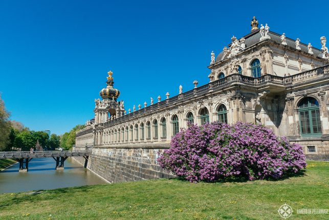 View of the moat around the Zwinger castle in Dresden