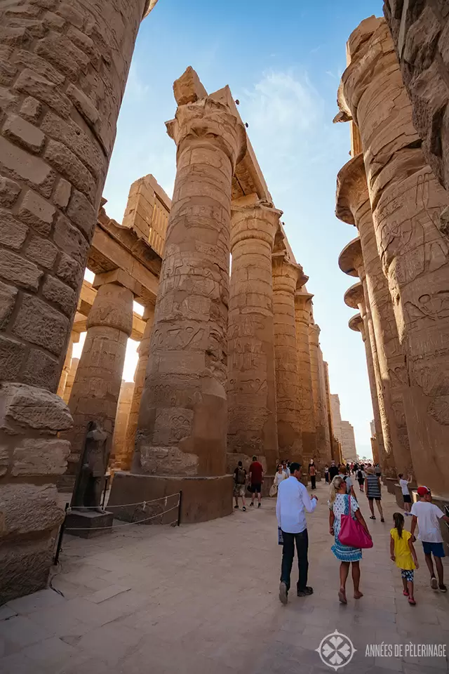 The Hypostyle hall of the Karnak Temple in Luxor, Egypt